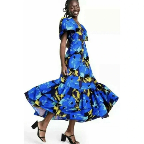 Christopher John Rogers Multi floral Maxi dress with pockets - Picture 2 of 6